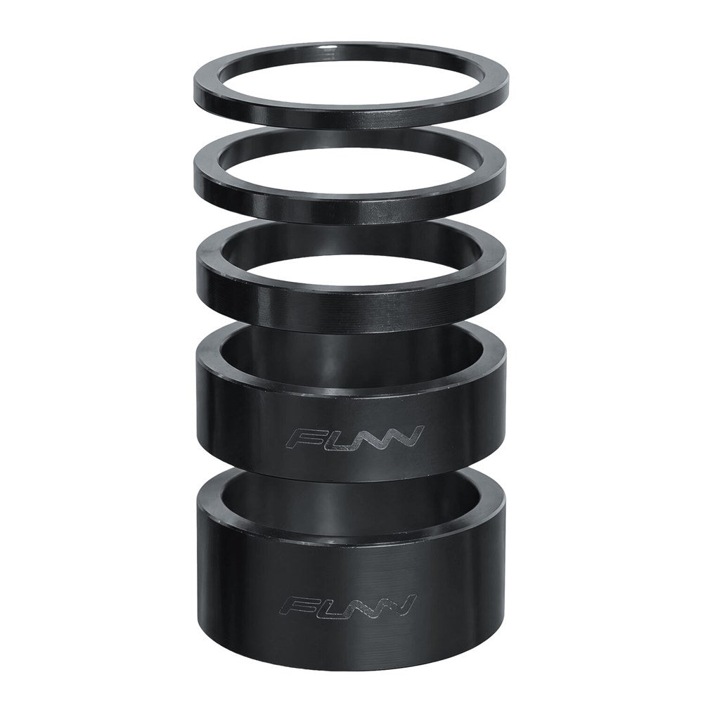 Funn Alloy Headset Spacer Kit — 35mm Total Height / 28.6mm (1 1/8") / Black [5pc]