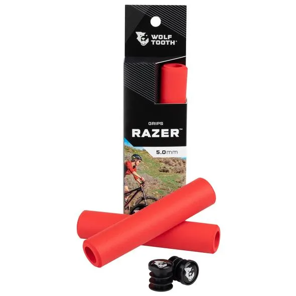 Wolf Tooth Razer Slide-On Grips — Open End / Red
