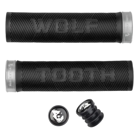 Wolf Tooth Echo Lock-On Grips — Open End / Silver Collar / Black