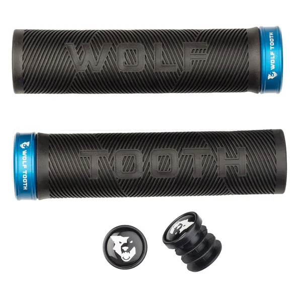 Wolf Tooth Echo Lock-On Grips — Open End / Blue Collar / Black