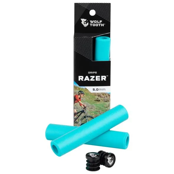 Wolf Tooth Razer Slide-On Grips — Open End / Teal
