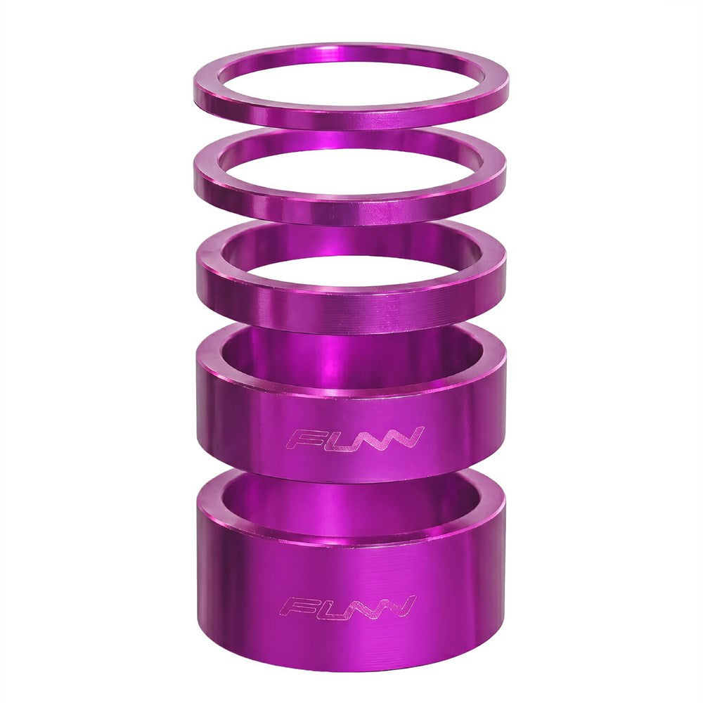 Funn Alloy Headset Spacer Kit — 35mm Total Height / 28.6mm (1 1/8") / Purple [5pc]