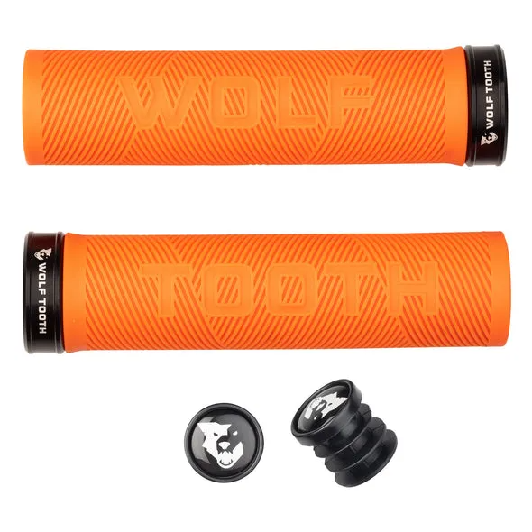 Wolf Tooth Echo Lock-On Grips — Open End / Black Collar / Orange