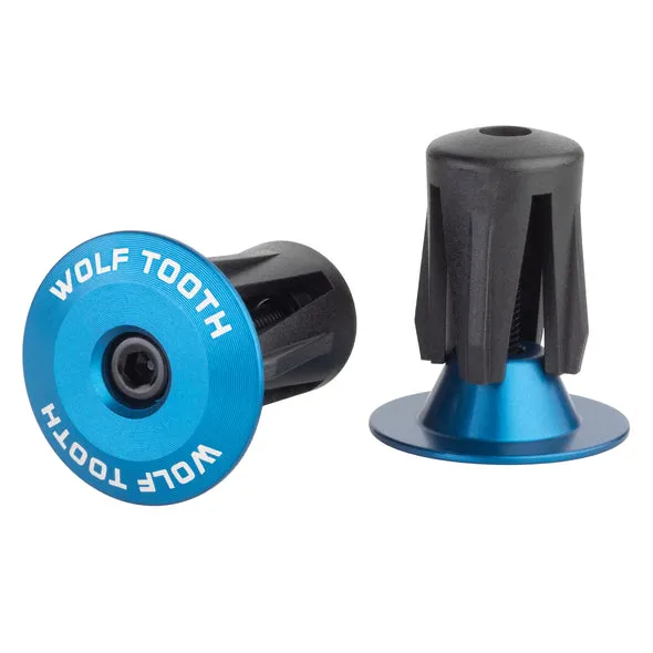Wolf Tooth Bar End Plugs — Alloy / Blue [2pc]