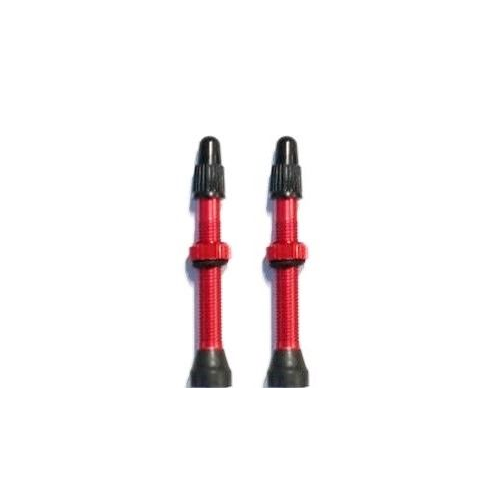 Generic Tubeless Presta Valve — 44mm / Alloy / Red [2pc]