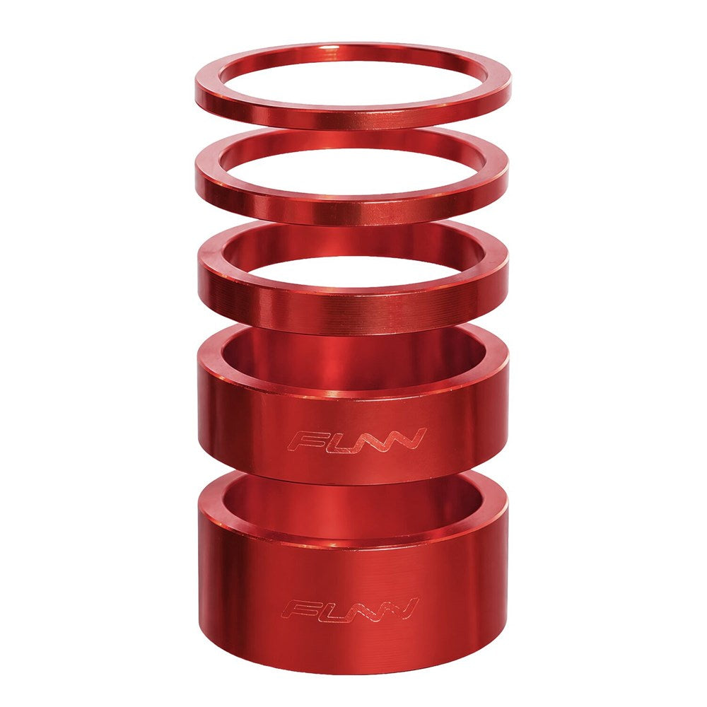 Funn Alloy Headset Spacer Kit — 35mm Total Height / 28.6mm (1 1/8") / Red [5pc]