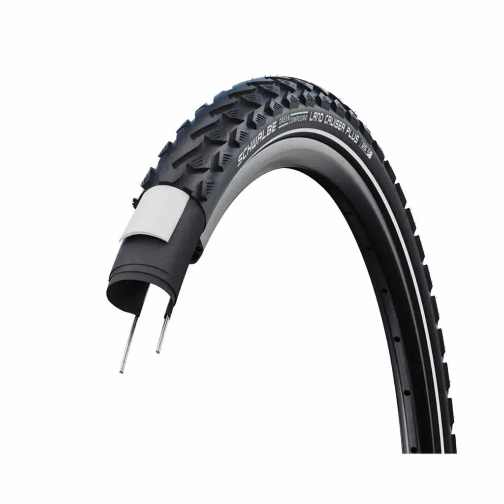 Schwalbe Land Cruiser Plus Wire Bead Tyre — 700 x 45c (47-622) / Green Compound PunctureGuard / Reflective / Black Wall