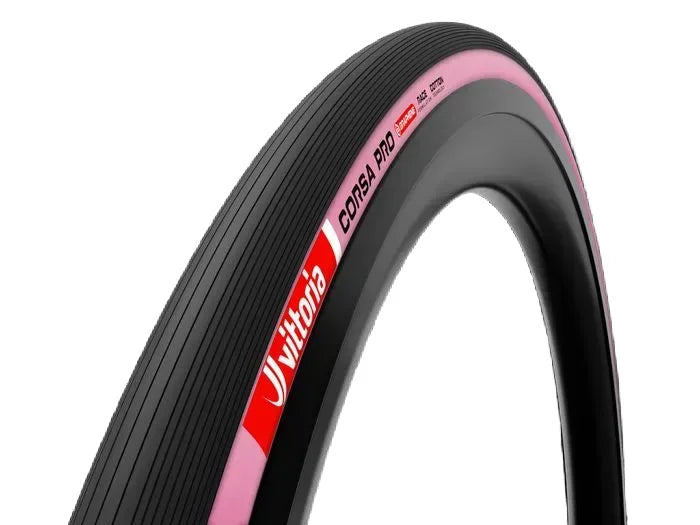 Vittoria Corsa Pro Tubeless Tyre  — 700 x 30c (30-622) / TLR G2.0 / Pink Wall