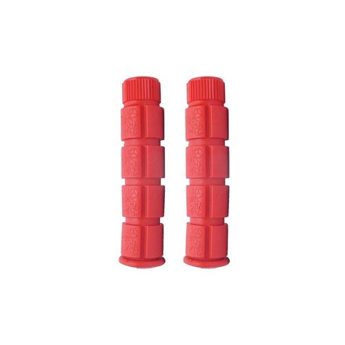 Rubber Handlebar Grips — Closed End / 120mm / Red