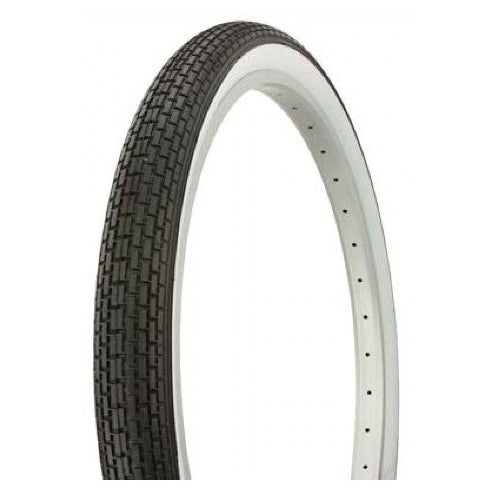 Retro Block Wire Bead Tyre  — 20 x 1.75" (47-406) / White Wall