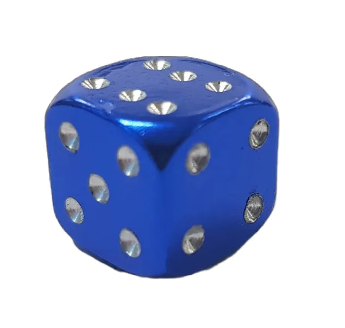Dice Valve Cap — Schrader / Alloy / 12mm / Blue [1pc]