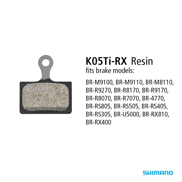 Shimano K05Ti-RX Disc Brake Pads — Resin Compound / Titanium Plate