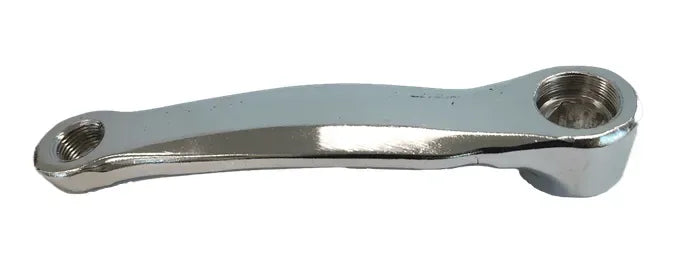 Steel Crank Arm — Left Hand / 140mm / Square Taper (JIS) / Diamond Orientation / Chrome Silver