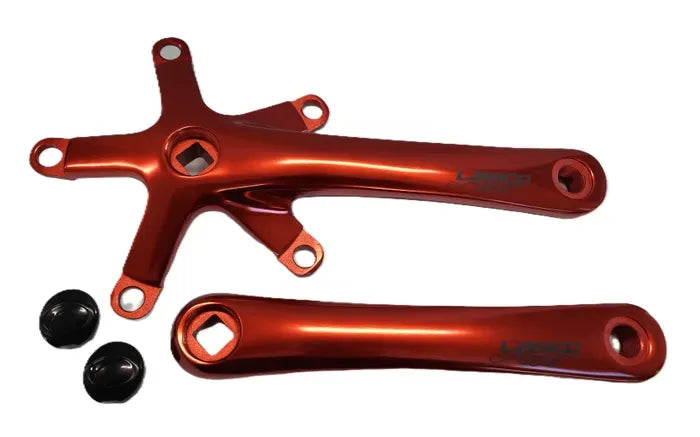 Lasco Alloy Crankset — 170mm / Square Taper / 130mm BCD / Red