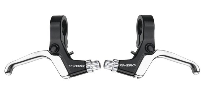 Tektro 19mm Bar Brake Levers (Pair) — V-Brake / 4 Finger / Silver Blade