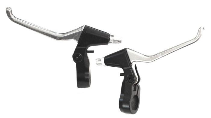 Basic Brake Levers (Pair) — V-Brake / 4 Finger / Silver Blade