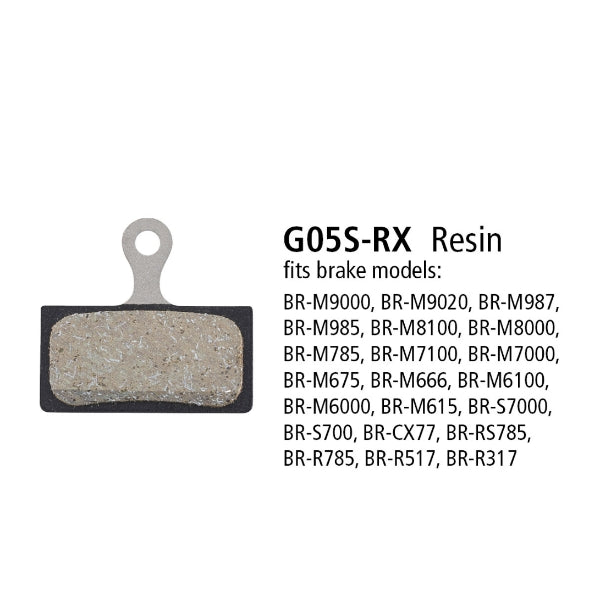 Shimano G05S-RX Disc Brake Pads — Resin Compound / Steel Plate