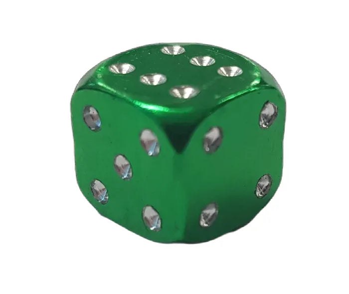 Dice Valve Cap — Schrader / Alloy / 12mm / Green [1pc]