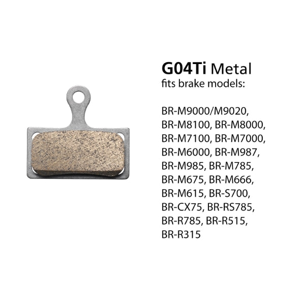 Shimano G04Ti Disc Brake Pads — Metallic Compound / Titanium Plate
