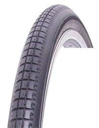 Block Pattern Wire Bead Tyre  — 18 x 1 3/8" (37-387) / Black Wall