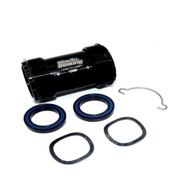 BlackBearing B5 Press Fit Bottom Bracket (Thread Together) — BB386EVO / 25mm Spindle (Campagnolo) / Black