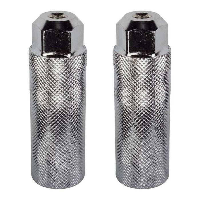 Foot Pegs — 3/8" x 26 TPI Threaded / 33 x 102mm / Steel / Silver [2pc]