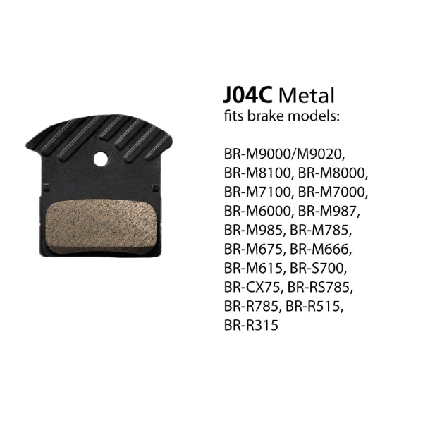 Shimano J04C Disc Brake Pads — Metallic Compound / Composite Plate