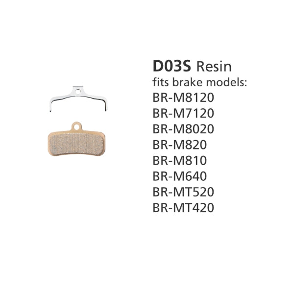 Shimano D03S-RX Disc Brake Pads — Resin Compound  [25pc]