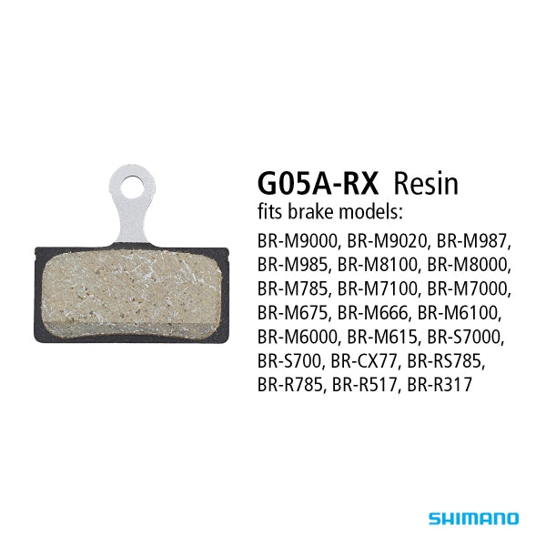 Shimano G05A-RX Disc Brake Pads — Resin Compound