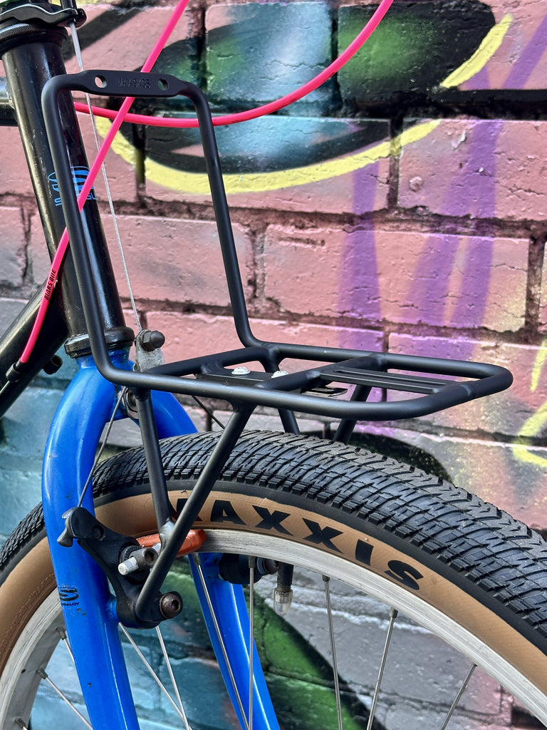 Alloy Mini Front Rack — Brake Mount / Max 9kg / Black