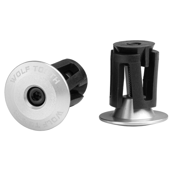 Wolf Tooth Bar End Plugs — Alloy / Raw Silver [2pc]