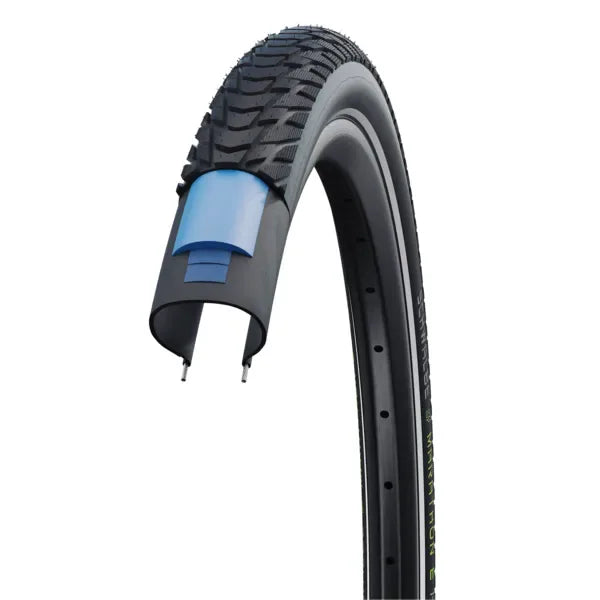 Schwalbe Marathon E-Plus Wire Bead Tyre — 650 x 50b (50-584) / ADDIX E Smart DualGuard / Reflective / Black Wall