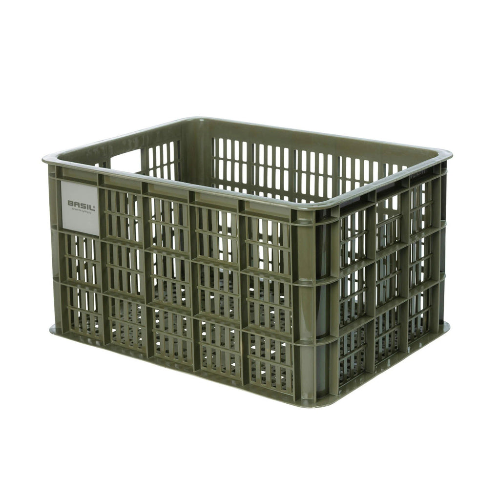 Basil Bicycle Crate Basket — Large (40L) / Recycled / Moss Green