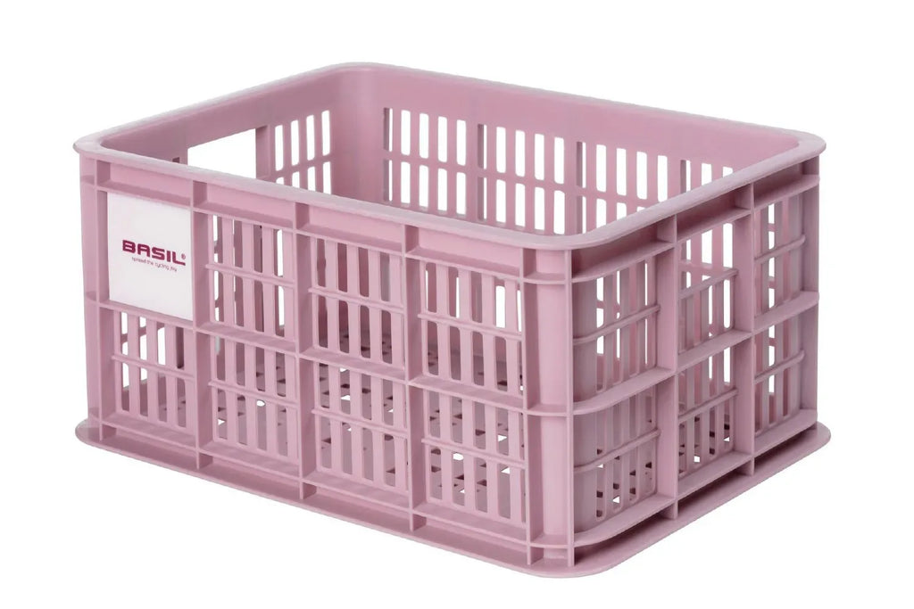 Basil Bicycle Crate Basket — Small (17.5L) / Recycled / Blossom Pink