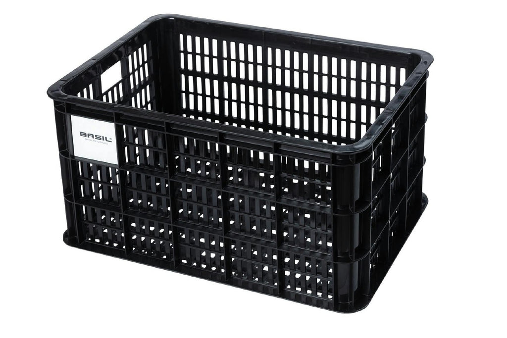 Basil Bicycle Crate Basket — Large (40L) / Recycled / Black