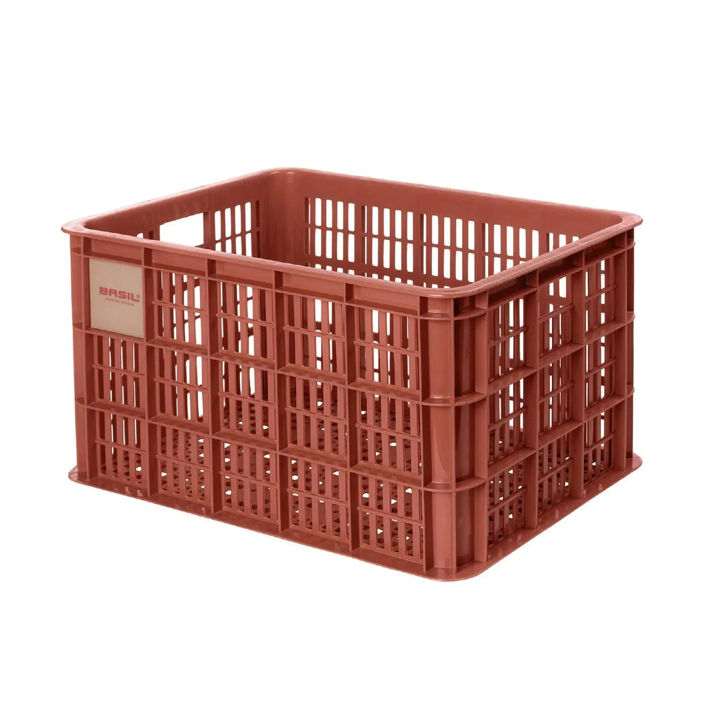 Basil Bicycle Crate Basket — Large (40L) / Recycled / Terra Red