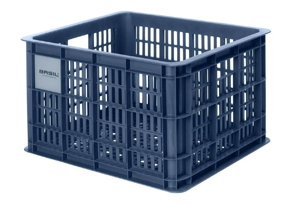 Basil Bicycle Crate Basket — Medium (29.5L) / Recycled / Bluestone
