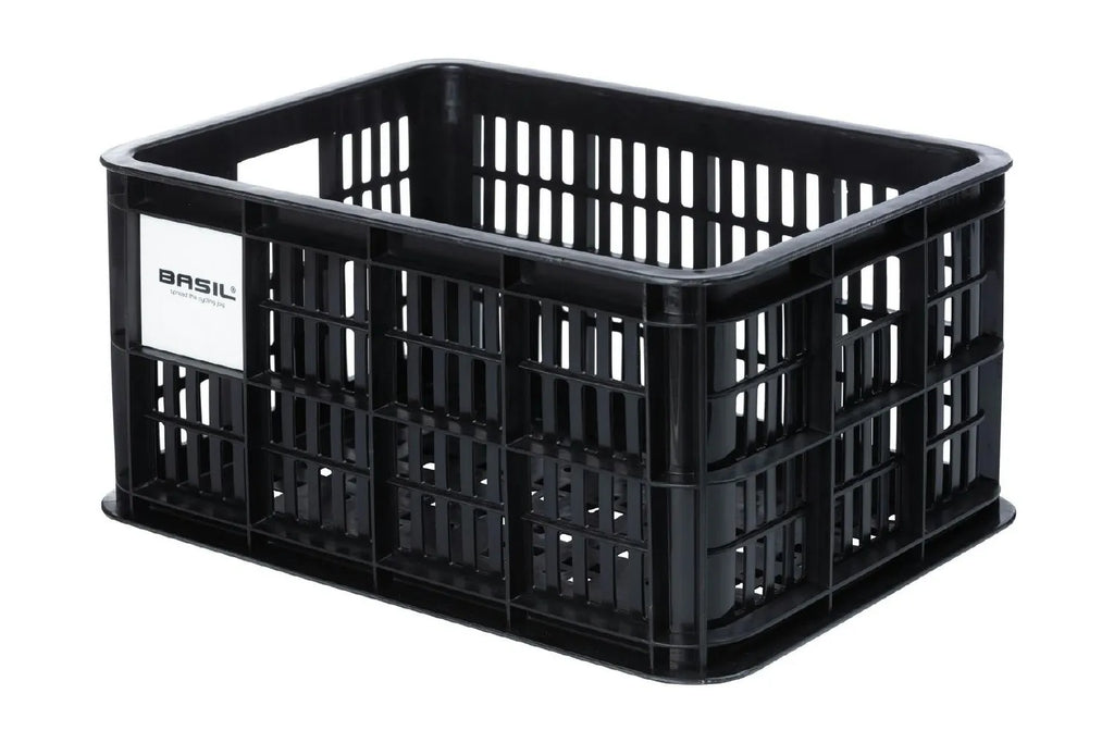 Basil Bicycle Crate Basket — Small (17.5L) / Recycled / Black