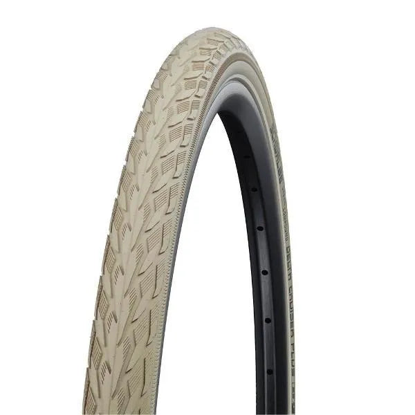 Schwalbe Delta Cruiser Plus Wire Bead Tyre  — 700 x 35c (35-622) / Reflective / Cream / Cream Wall