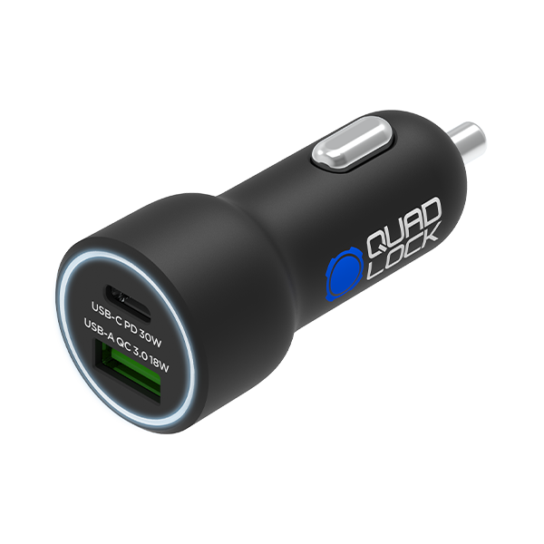 Quad Lock Dual USB Car Charger (12V Quick Charge)