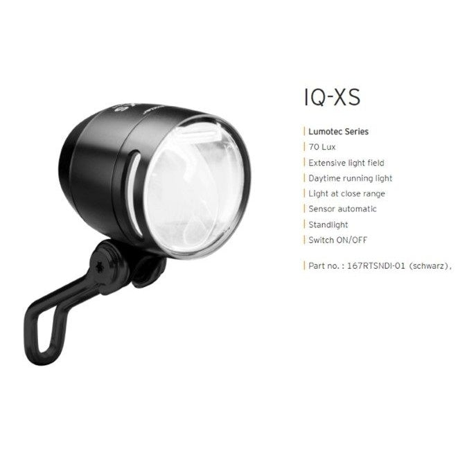 Busch & Müller Lumotec IQ-XS Black (Dynamo Front Light) — 70 Lux