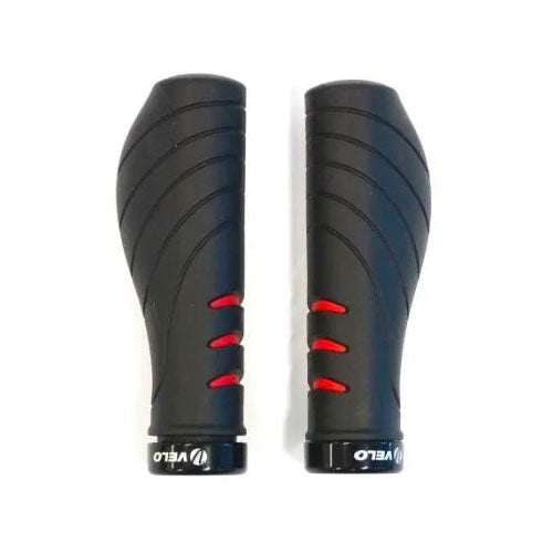 Velo Lock-On Gel Ergo Handlebar Grips (Black/Red)